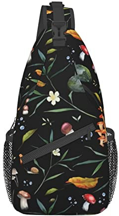 Pilz Crossbody Sling Rucksack Reise Wandern Daypack Für Männer Frauen Zum Klettern Läufer Radfahren, Pilz-5 (Pilz-5), One size