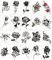 2 sets Tatouage Ephemere Étanche Femelle Noir Rose Petit Motif Tatouage Temporaire Couverture Cicatrice Clavicule Bras Simulation Autocollant