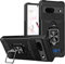 PANXIYUE Funda Google Pixel 8, Ventana corrediza blindada a Prueba de Golpes Doble Capa Hard PC y Silicona TPU con 360°Anillo iman Soporte Carcasa Funda para Google Pixel, Negro