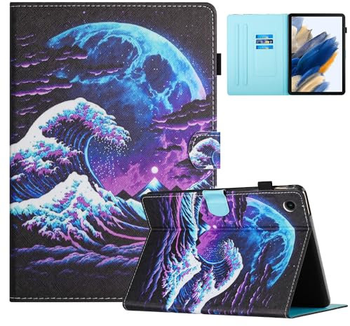 TEDTIKJT Funda para Tablet Lenovo Tab M10 Plus (3rd Gen) 10.61 2022 (TB125FU/TB128FU/TB128XU) Cuero PU Protectora Carcasa con Soporte Función Cover con Auto-Sueño/Estela, Olas
