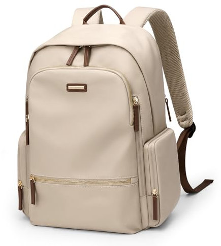 GOLF QUALITY Sac a Dos Femme pour Ordinateur Portable 15.6 Pouce,Sac à Dos Ordinateur Portable Antivol,Sacoche PC Portable Cartable Femme Travail, Sac a Dos,Sac à Dos Scolaire,Abricot