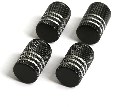 4Pcs Auto Ventilkappen für Jaguar XK X760 X250 X260 X350 X358 X351 X150 | Reifenventil Staubkappen Kappe mit Dichtung Staubkappen Zubehör,A/Black