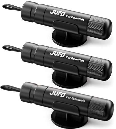 JUFO 3 packs Car Escape Tool with Seat Belt Cutter Quick Emergency Window Breaker Escape Safety Hammer (Black*3)
