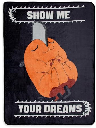 Chainsaw Man Pochita Show Me Your Dreams Fleece Throw Blanket | 45 x 60 Inches