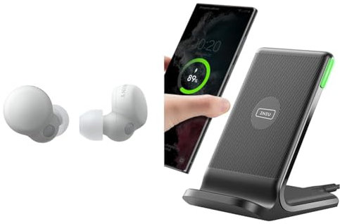 Sony LinkBuds S Truly Wireless Noise Cancelling Headphones Weiß & INIU Wireless Charger Stand
