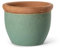 teramico Bac à Plantes - Pot de Fleurs - Rond, émaillé, bombé, en grès et résistant au Gel - pour décoration du Jardin (Jade, 32cm)