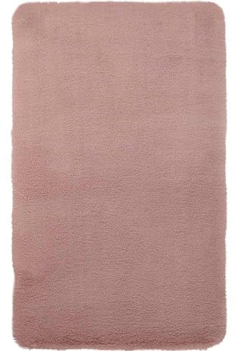 Knutzen Wohnen Badteppich flauschig 60 x 60 cm Rose - Badezimmerteppich Fussbodenheizung geeignet - Badteppich rutschfest waschbar - Kuschelige Badematte für Ihr Zuhause