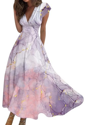 Robe De Plage Longue Femme Chic Et Élégante - Soirée, Champêtre, Bohème Grande Taille, Été, Dentelle - Rose 3XL