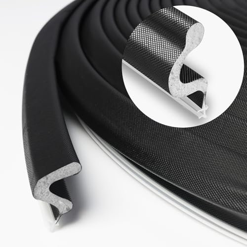 Storystore 59 FT Door Weather Stripping, Soundproof Insulation Weather Stripping Door Seal Exterior for Doors and Windows with Slot Card Slot Frame (Black)