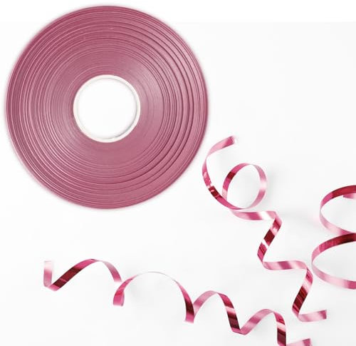 50 m glänzende rosa Lockenbänder für Ballons – Laserlockiges Band für Geschenkverpackung, Kunst, Handwerk, Hochzeit, Geburtstag, Party und Weihnachtsschmuck