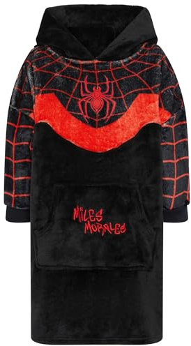 Marvel Press Miles Morales Spider-Man übergroße tragbare Decke mit Kapuze, Schwarz