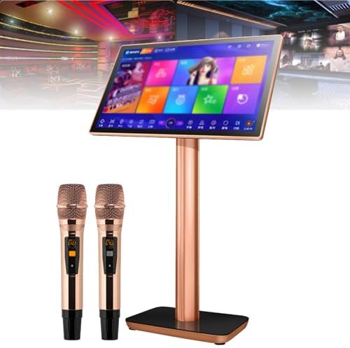 Machine de karaoké, application de téléphone à écran tactile, téléchargement de chansons dans le cloud, karaoké tout-en-un avec microphone sans fil à réverbération, lecteur de karaoké KTV,19.5inch-1TB