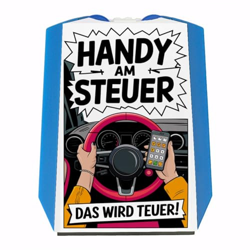 speecheese Handy am Steuer. das Wird teuer! - Parkscheibe Humorvoller Lenkrad-Handy Pop-Art Look für Ihr Auto - EIN steuerstarkes Accessoire das Spaß in den Alltag bringt