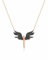 Einzelstück® Collar de ángel de plata de ley 925, oro rosa de 14 quilates, cadena de plata con colgante de ángel de la guarda, joya auténtica, regalo para bautizo, mujer, madre, 45cm1, Zirconia