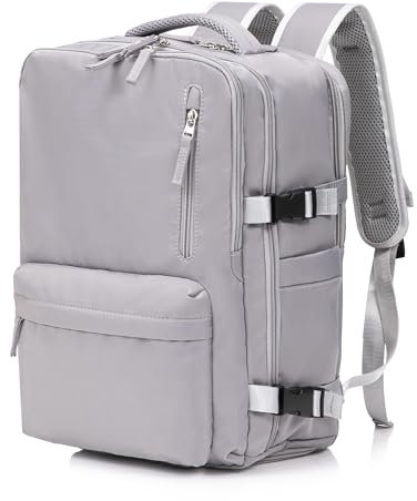 RMW Cabin Bags 40x20x25 for Ryanair Underseat Carry-ons Waterproof Hand Luggage Bag Travel Backpack Cabin Size Underseat Cabin Bag Anti-Theft Pocket Office Daypack School Bag (Grey)