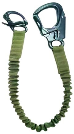 MagiDeal Absturzsicherung, elastisches Bungee-Lanyard, vielseitig einsetzbar, Kletter-Lanyard, Helo-Lanyard für Dachdeckerarbeiten, Außenbereich, BAU, GrÜn