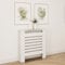 GFW Small White Cleo Radiator Cover Horizontal Slats Top Shelf Storage Modern White Design Bedroom Hallway Living