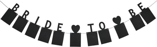 Ovanda Schwarz Bride to Be Foto-Banner, Junggesellinnenabschied Accessoires Frauen, JGA Foto-Booth Requisiten, Bride to be Girlande Schärpe Schleier, Hen do Banner Wimpelkette,Brautparty,Hängende Deko