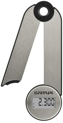 G3 Ferrari G20171 Vittoria Báscula de Cocina Digital, Plato de Acero INOX, Alta Precisión, Función Tara, Plegable y Compacta, Color Gris