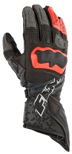 FLM Assen Motorradhandschuh Lang mit Kunststoff-Hartschalen, Touchscreen-fähig