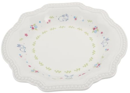 Mobestech Piatto in Ceramica Rilievo Di Coniglio Piatto Da Dessert Per Cibo Pasquale e Uso Multiuso in Cucina e Ristorante