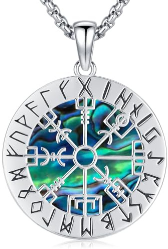 Wikinger Kette Herren 925 Sterling Silbe Pfeil/Thors Hammer/Lebensbaum/ViKing Kreuz Keltischer Anhänger Halskette Amulett Nordische Wikinger Schmuck für Herren Damen