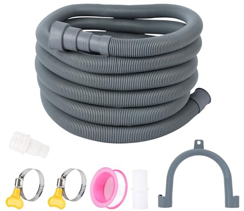 Drain Hose Extension Set,1M/1.5M/2M/2.5M/3M/4M/5M, Universal Dishwasher Hose, Including Hose Connectors and Hose Clamps, for Dishwashers (4M)