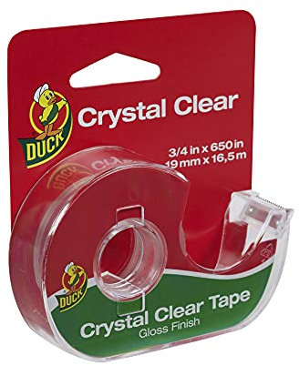 Duck Brand Crystal Clear Tape with Dispenser, Glossy, 3/4-Inch x 650 Inches, Single Roll (1062650) by Duck