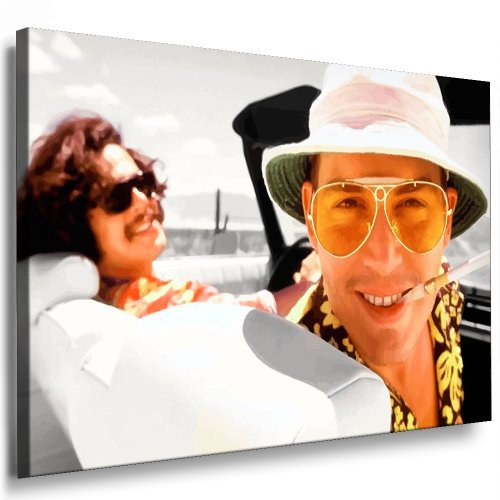 Fear and Loathing In Las Vegas Leinwand Bild 60x40cm Leinwandbild fertig auf Keilrahmen - Kunstdrucke, Leinwandbilder, Wandbilder, Poster, Gemälde, Pop Art Deko Kunst Bilder