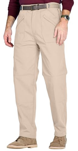 Chums Men's Water-Repellent Action Trousers, 9 Pockets & Stretch Waist | Functional and Durable Pants For Everyday Use, Walking, Outdoor Activities & Work, Sizes: 32 - 46