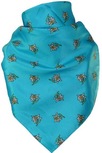 Harrys-Collection Damen Feines Tuch mit Edelweiss in vielen Farben 65 X 65 cm, Farben:türkis