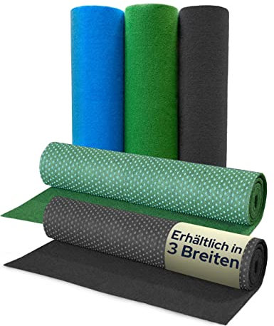 Primaflor Premium Rasenteppich - PARK, Anthrazit, 1,33m x 23,00m| Viele Größen | Wasserdurchlässiger Vliesrasen mit Noppen | Robuster Outdoor Bodenbelag als Meterware für Balkon und Terrasse