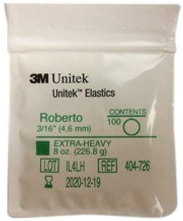 3M Unitek, Mehrweck-Gummibänder, Extra-Heavy 8oz (226,8 g) (3/16 / 4,6mm) Roberto; Snorflex