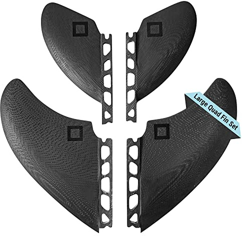 Surf Squared Twin, Thruster oder Quad Fin Set – Solide Fiberglas für leichte Haltbarkeit und Top-Leistung – kompatibel mit Futures Single Tab oder FCS1 Twin Tab Surfboards