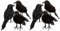 Shiwaki 6 X Halloween Deko-Krähe Künstliche Rabe Krähe Mit Federn Schwarz Vogel