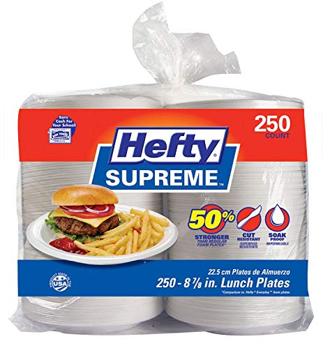 Brand of Hefty An Item of Hefty Supreme 9 inch Foam Plates, 250ct - Pack of 1 - Bulk Disc