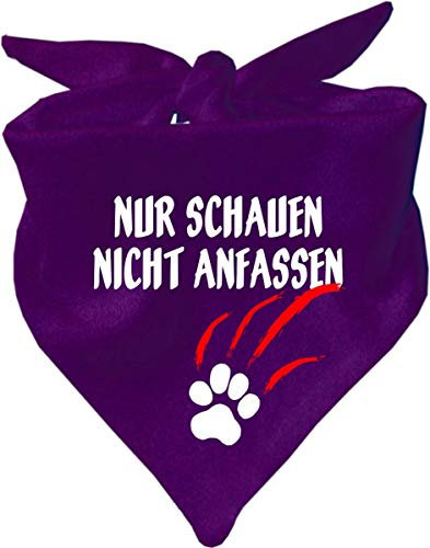 Hunde Dreiecks Halstuch (Fb: dunkellila) (Gr. 2 (68 cm)) Nur schauen Nicht anfassen