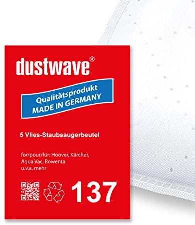 Sparpack - 5 Staubsaugerbeutel passend für Aqua Vac (Shop Vac) - Synchro 30 A, XS Kesselsauger (30 Liter) - dustwave® Premiumqualität - Made in Germany