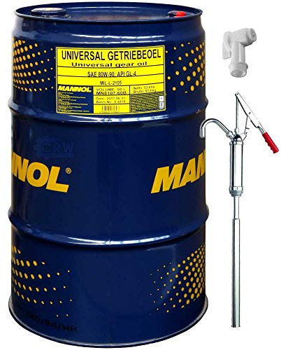 60 Liter MANNOL Universal Getriebeöl 80W-90 API GL 4 inkl. Auslaufhahn und Handpumpe
