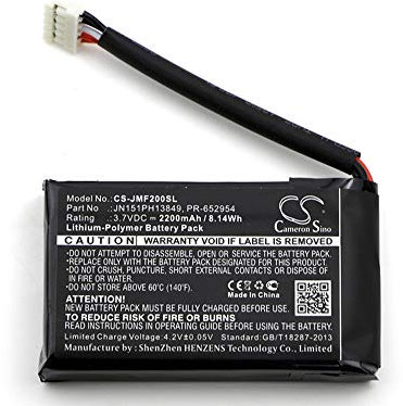 Batterie de Rechange pour mod鑜e JBL, Compatible avec la pi鑓e n?Flip 2 (2014), Flip II (2014) 3,7 V 2200 mAh/8,14 Wh Li-polym鑢e 66 g Taille : 57,60 x 33,80 x 10 mm Noir