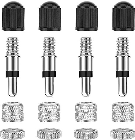 MMOBIEL 16-TLG. Dunlop Ersatz-Radventilsatz-Blitzventil - Holländisches Ventil, inkl. Ventileinsatz, Dichtring, Ventilring und Ventilkappen