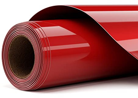 Vinilo Textil Termoadhesivo Rojo 30,5 X 305CM - HTV Rollo de Transferencia de Calor Para DIY Camisetas, Bolsas, Sombreros y Otros Tejidos - Fácil de Cortar y Desherbar