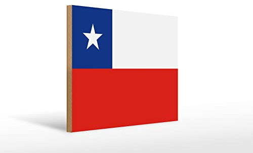 Femer Holzschild Flagge Chiles 40x30cm Flag of Chile