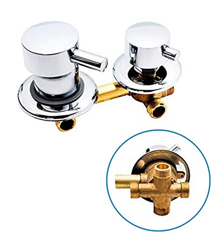 AFUDER Sala Doccia a Parete 2/3/4/5 vie Uscita Acqua Rubinetto Doccia in Ottone Vite o Intubazione Cabina Doccia in Rame Valvola Miscelatore Acqua Calda Fredda Cromato