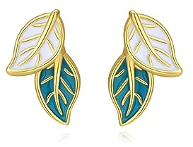 Reffeer 925 Sterling Silber Blatt-Ohrstecker für Damen und Mädchen, kleine Ohrstecker, Blatt-Ohrringe