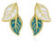 Reffeer Solid 925 Sterling Silver Blue Leaf Stud Earrings for Women Earrings Small Leaf Stud Earrings (B-18K Gold Plated)