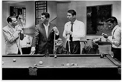 UMCHU The Rat Pack Playing Pool Poster Dekorative Malerei Leinwand Wandkunst Wohnzimmer Poster Schlafzimmer Malerei,Wandkunst Bilddruck Moderne Familienzimmer Dekor 08x12inch(20x30cm)