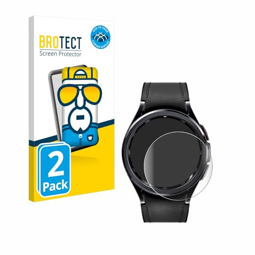 BROTECT 2 Stück Full-Cover Schutzfolie für Samsung Galaxy Watch 6 Classic (47 mm) Full-Screen-Folie [3D Curved, Anti-Fingerprint, Kristall-Klar]