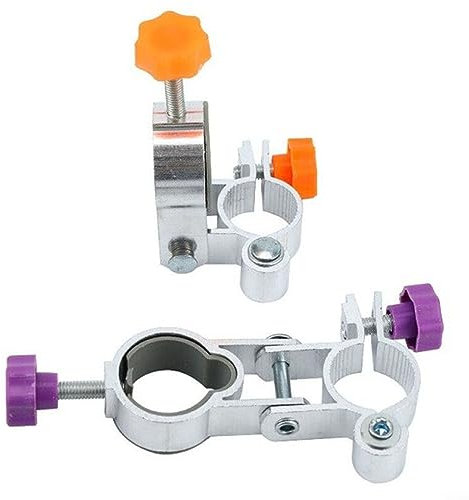 2 soportes de aleación de aluminio con clip para sombrilla de silla de jardín, soporte para sombrilla de patio, balcón, terraza, sombrilla de sol, plegable