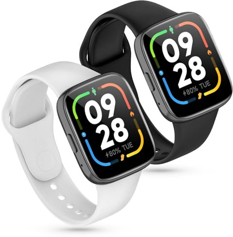 Xisair 2 Braccialetti di Ricambio Compatibili con Redmi Watch 3 Active Cinturino Impermeabile, Fascia Sportiva Traspirante Cinturino in Silicone per Redmi Watch 3 Active